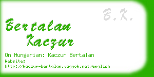 bertalan kaczur business card